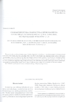 Charakterystyka osadnictwa z epoki kamienia i epoki brązu w Nieborowej, st. I, woj. lubelskie, na przykładzie wykopów 4, 7, 8