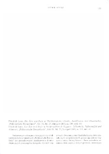 Friedrich Laux, Die Äxte und Beile in Niedersachsen I (Flach-, Randleisten- und Absatzbeile); „Prähistorische Bronzefunde“, Abt. IX Bd. 23, Stuttgart 2000. Friedrich Laux, Die Äxte und Beile in Niedersachsen II (Lappen-, Tüllenbeile, Tüllenmeißel und –hämmer), „Prähistorische Bronzefunde“, Abt. IX Bd. 25, Stuttgart 2005: [Recenzja]