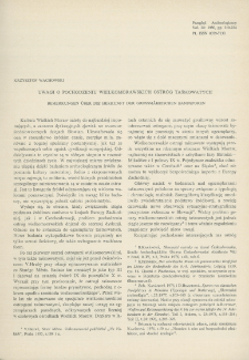 Uwagi o pochodzeniu wielkomorawskich ostróg taśmowatych