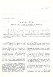 Mikrostruktury społeczne epoki brązu w Europie Środkowej. Pr&oacute;ba rekonstrukcji