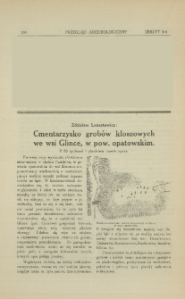 Cmentarzysko grob&oacute;w kloszowych we wsi Glince, w pow. opatowskim