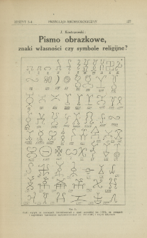 Pismo obrazkowe : znaki własności czy symbole religijne?