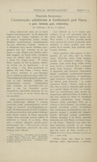 Cmentarzysko szkieletowe w Łankiszach pod Naczą w pow. lidzkim, gub. wileńskiej