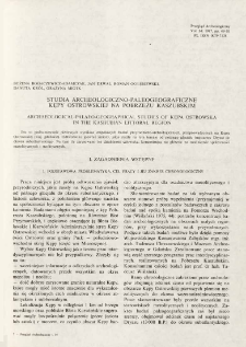Studia archeologiczno-paleogeograficzne Kępy Ostrowskiej na Pobrzeżu Kaszubskim