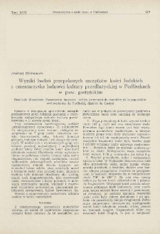 Wyniki badań przepalonych szczątków kości ludzkich z cmentarzyska ludności kultury przedłużyckiej w Pudliszkach w pow. gostyńskim