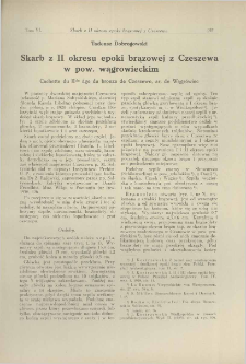 Skarb z II okresu epoki brązowej z Czeszewa w pow. wągrowieckim