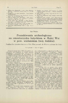 Poszukiwania archeologiczne na cmentarzysku łużyckiem w Małej Wsi w pow. wieluńskim (woj. ł&oacute;dzkie)