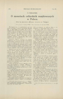 O monetach celtyckich znajdowanych w Polsce