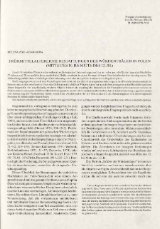 Fr&uuml;hmittelalterliche Bestattungen der W&uuml;rdentr&auml;ger in Polen (mitte des 10. bis mitte des 12. Jh.)