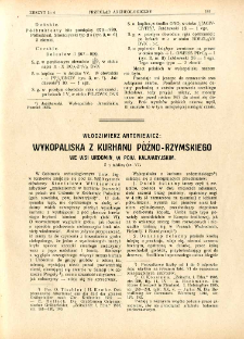 Wykopaliska z kurhanu późno-rzymskiego we wsi Urdomin, w pow. kalwaryjskim