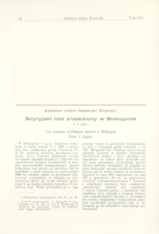 Scytyjski n&oacute;ż znaleziony w Biskupinie