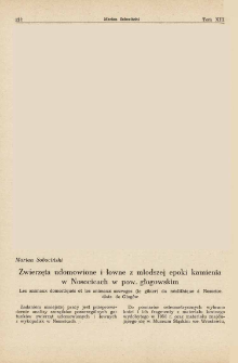 Zwierzęta udomowione i łowne z młodszej epoki kamienia w Nosocicach w pow. głogowskim