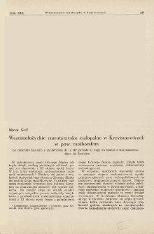 Wczesnołużyckie cmentarzysko ciałopalne w Krzyżanowicach w pow. raciborskim