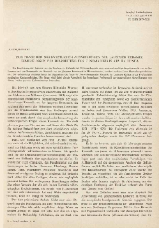 Zur Frage der nordwestlichen Auswirkungen der Lausitzer Keramik. Bemerkungen zur Bearbeitung des Fundmaterials aus Hallunda