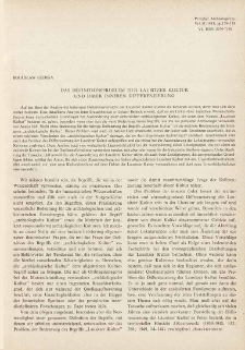 Das Definitionsproblem der Lausitzer Kultur und ihrer inneren Differenzierung