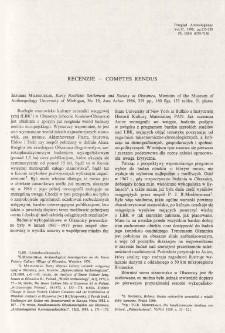 Early Neolithic settlement and society at Olszanica, S. Milisauskas, Ann Arbor 1986 : [recenzja]
