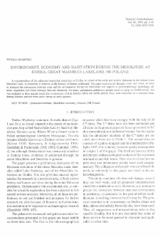 Environment, economy and habitation during the Mesolithic at Dudka, Great Masurian Lakeland, NE Poland