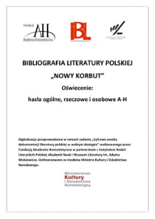 Oświecenie : hasła og&oacute;lne, rzeczowe i osobowe A-H