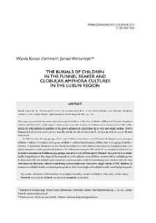 The burials of children in the Funnel Beaker and Globular Amphora cultures in the Lublin Region