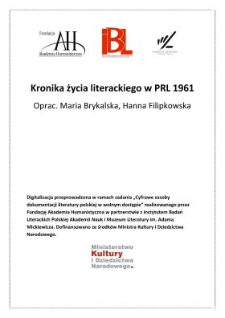 Kronika życia literackiego 1961