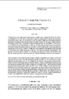 Ethnicity and Politics in Fiji