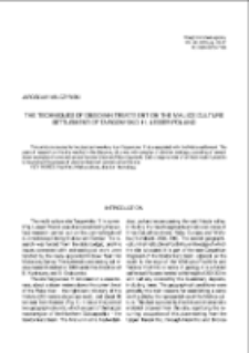 The Techniques of Obsidian Treatment on the Malice Culture Settlement of Targowisko 11, Lesser Poland