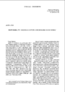 Responsibility i badania historii archeologii w XX wieku