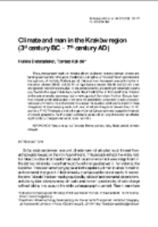 Climate and man in the Krak&oacute;w region (3rd century BC &ndash; 7th century AD)