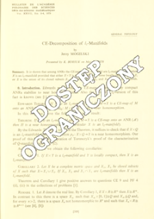CE-decomposition od l2-manifolds
