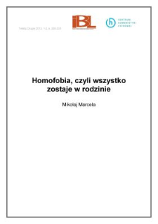 Homofobia, czyli wszystko zostaje w&nbsp;rodzinie