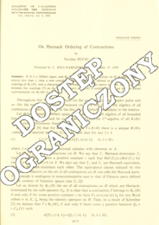 On Harnack ordering of contractions