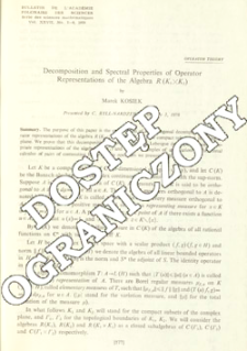 Decomposition and spectral properties of operator representations of the algebra R(K1xK2)