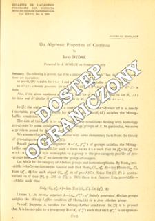On algebraic properties of continua