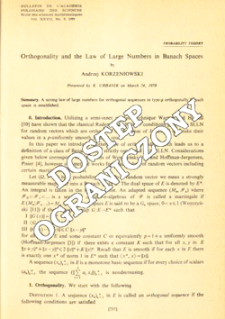 Orthogonality and the law of large numbers in Banach spaces