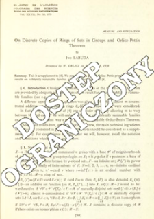 On discrete copies of rings of sets in groups and Orlicz-Pettis theorem