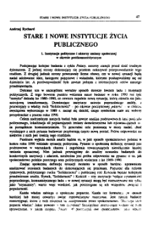 Stare i nowe instytucje życia publicznego