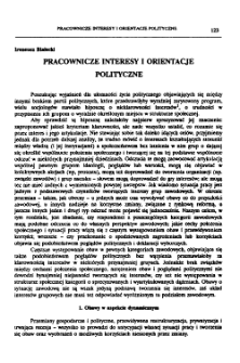 Pracownicze interesy i orientacje polityczne