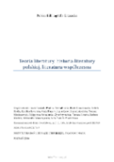 Polska Bibliografia Literacka: Teoria literatury, historia literatury polskiej, literatura wsp&oacute;łczesna - 2016