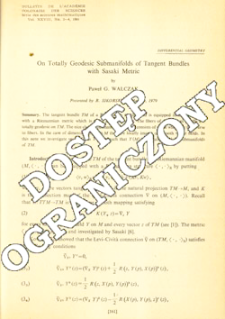 On totally geodesic submanifolds of tangent bundles with Sasaki metric