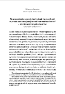 Reprezentacja nowych technologii komunikacji w prozie podejmującej temat homoseksualności &ndash; analiza wybranych utwor&oacute;w
