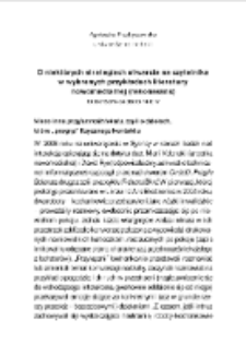 O niekt&oacute;rych strategiach otwarcia na czytelnika w wybranych przykładach literatury nowomedialnej (rekonesans)