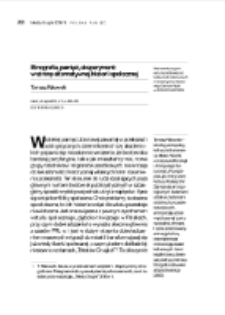 Etnografia, pamięć, eksperyment: w stronę alternatywnej historii społecznej