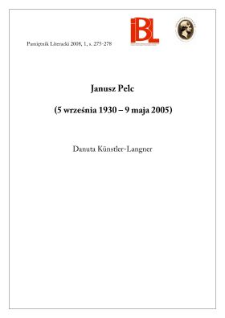 Janusz Pelc (5 września 1930 - 9 maja 2005)