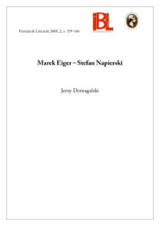 Marek Eiger – Stefan Napierski