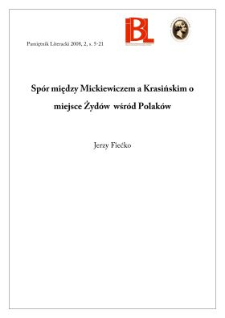 Spór między Mickiewiczem a Krasińskim o miejsce Żydów wśród Polaków