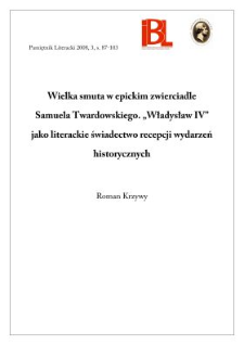 Wielka smuta w epickim zwierciadle Samuela Twardowskiego. &bdquo;Władysław IV&rdquo; jako literackie świadectwo recepcji wydarzeń historycznych