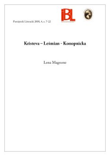 Kristeva &ndash; Leśmian &ndash; Konopnicka