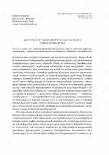 Kontynuacyjno-innowacyjna aktualizacja zadań onomastyki