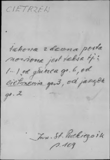 Kartoteka Słownika języka polskiego XVII i 1. połowy XVIII wieku; Cietrzew - Ciężko