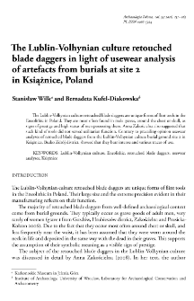 The Lublin-Volhynian culture retouched blade daggers in light of usewear analysis of artefacts from burials at site 2 in Książnice, Poland